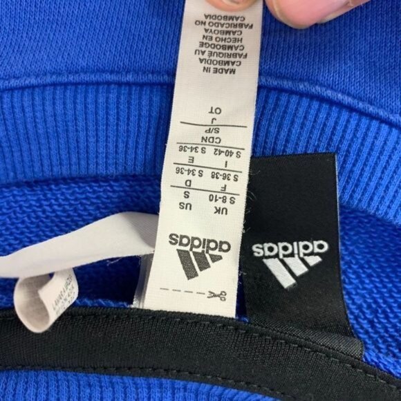 Adidas Womens Blue Long Sleeve Mesh Layered Pullover Top Size Small - Picture 5 of 7